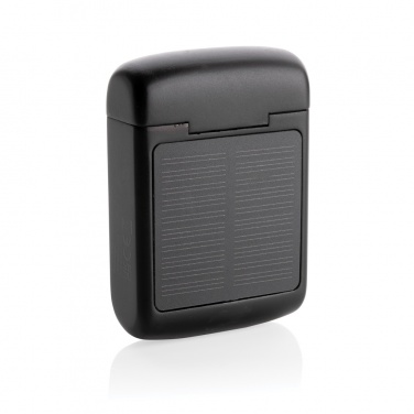 Logo trade promotional gifts image of: Skywave RCS recycled plastic solar earbuds
