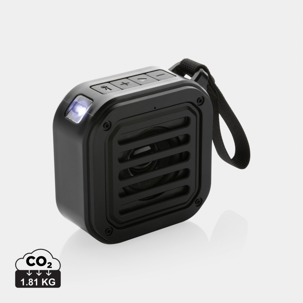 Logo trade promotional giveaway photo of: 3W RCS recycled plastic wireless sunwave solar speaker
