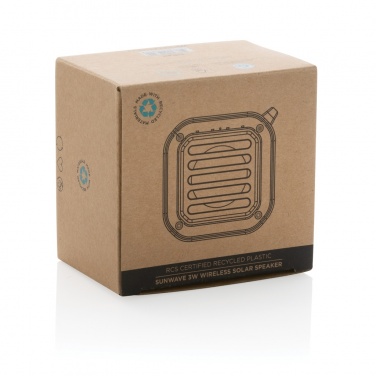 Logo trade promotional giveaway photo of: 3W RCS recycled plastic wireless sunwave solar speaker
