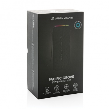 Logo trade promotional merchandise photo of: Urban Vitamin Pacific Grove RCS rplastic 30W speaker IPX7