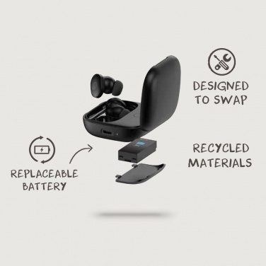 Logotrade promotional product picture of: Lakewood RCS recycled and repairable wireless earbuds