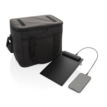 Logotrade promotional merchandise photo of: Pedro AWARE™ RPET deluxe cooler bag with 5W solar panel