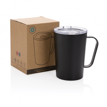 Logo trade corporate gifts picture of: RCS Recycled stainless steel modern vacuum mug with lid