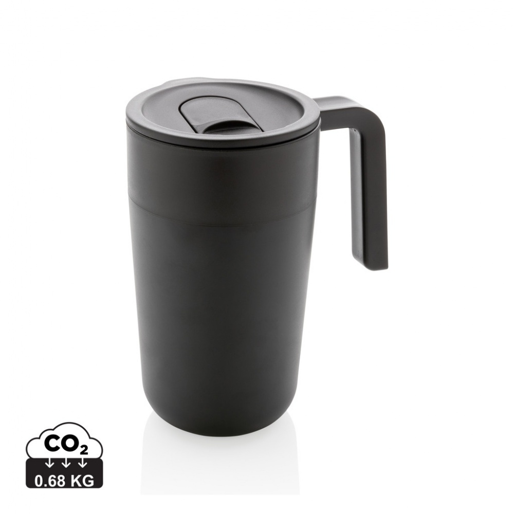 Logotrade corporate gift picture of: GRS Recycled PP and SS mug with handle