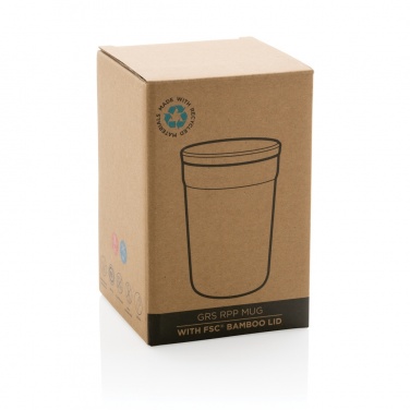 Logo trade promotional items image of: GRS certified recycled PP mug with bamboo lid