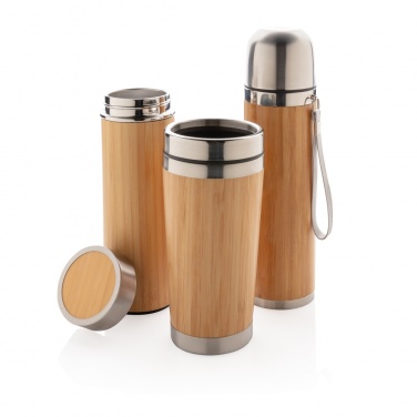 Logotrade promotional item image of: Bamboo vacuum travel flask