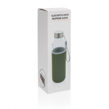 Logo trade advertising products image of: Glass bottle with neoprene sleeve