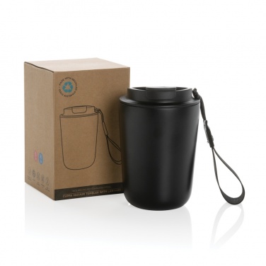 Logo trade promotional products image of: Cuppa RCS re-steel vacuum tumbler with lanyard