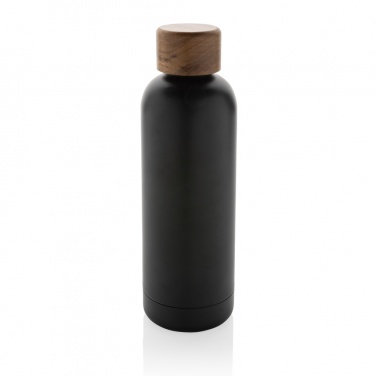 Logotrade promotional merchandise picture of: Wood RCS certified recycled stainless steel vacuum bottle