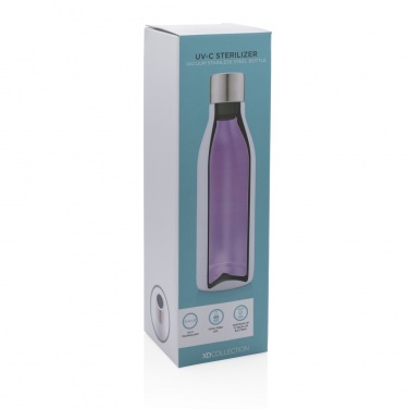 Logotrade promotional merchandise image of: UV-C steriliser vacuum stainless steel bottle