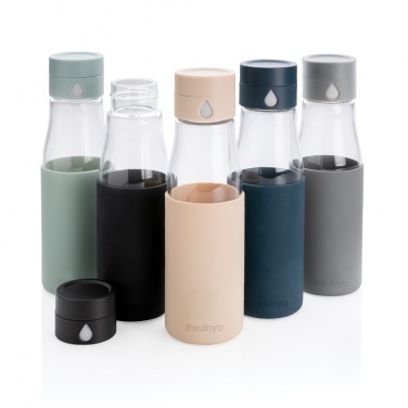 Logotrade advertising product picture of: Ukiyo glass hydration tracking bottle with sleeve