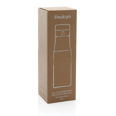 Logotrade corporate gifts photo of: Ukiyo glass hydration tracking bottle with sleeve