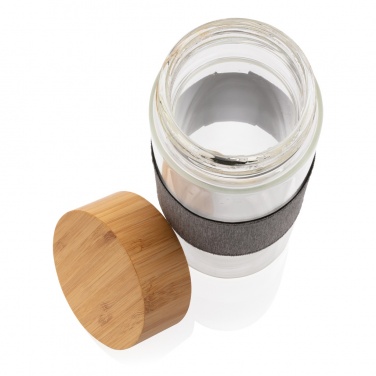 Logotrade promotional gift picture of: Impact borosilicate glass bottle with bamboo lid