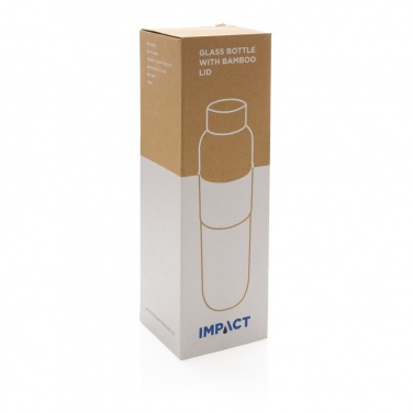 Logo trade promotional merchandise photo of: Impact borosilicate glass bottle with bamboo lid