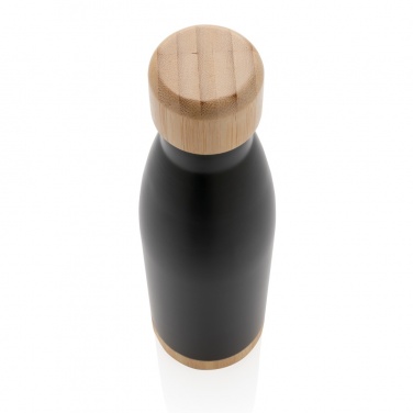 Logo trade corporate gifts image of: Vacuum stainless steel bottle with bamboo lid and bottom