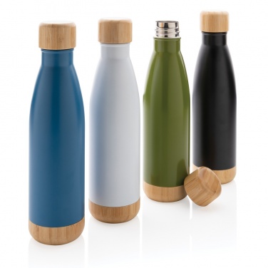 Logotrade promotional merchandise picture of: Vacuum stainless steel bottle with bamboo lid and bottom