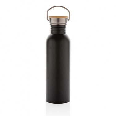 Logotrade advertising products photo of: Modern stainless steel bottle with bamboo lid