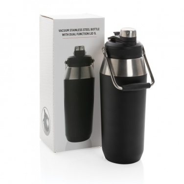 Logo trade promotional products image of: Vacuum stainless steel dual function lid bottle 1L