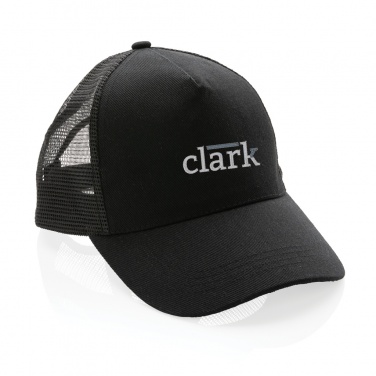 Logo trade corporate gifts image of: Impact AWARE™ Brushed rcotton 5 panel trucker cap 190gr