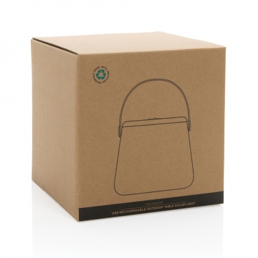 Logotrade corporate gift picture of: SolarGlow RCS recycled ABS USB-rechargeable outdoor light