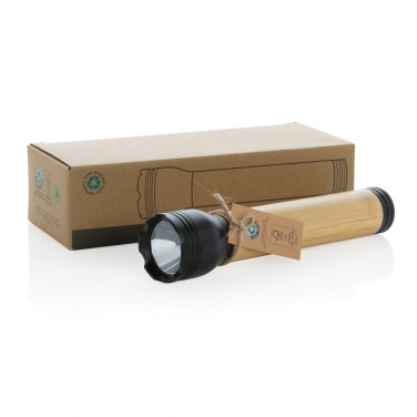 Logo trade advertising products image of: Lucid 5W RCS certified recycled plastic & bamboo torch