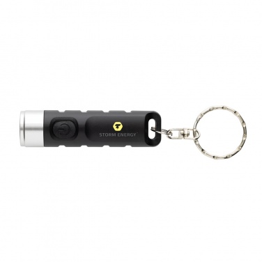 Logotrade promotional product image of: Globix RCS recycled plastic USB re-chargeable keychain torch