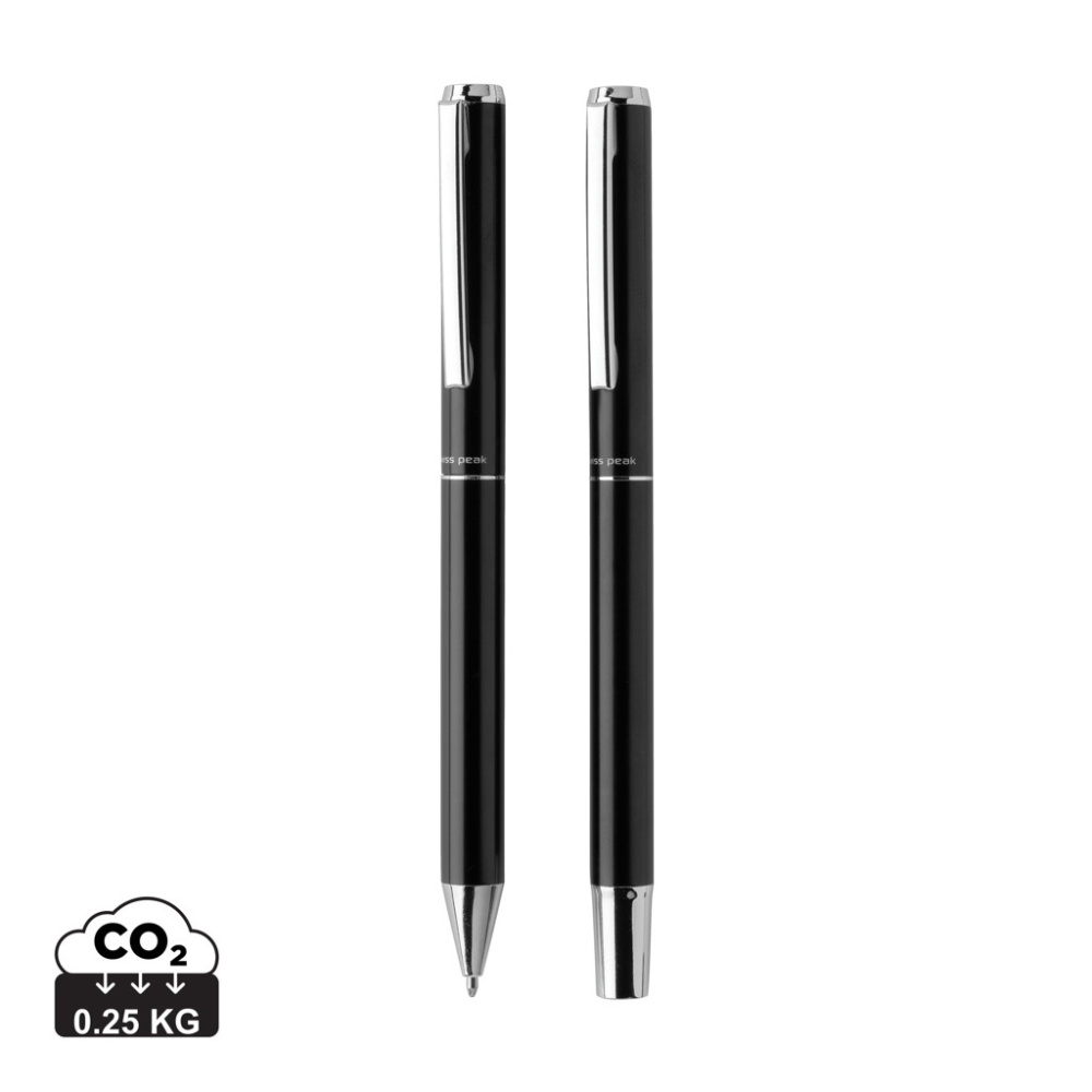 Logo trade promotional items picture of: Swiss Peak Cedar RCS certified recycled aluminum pen set