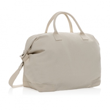 Logo trade promotional merchandise photo of: Kezar AWARE™ 500 gsm recycled canvas deluxe weekend bag