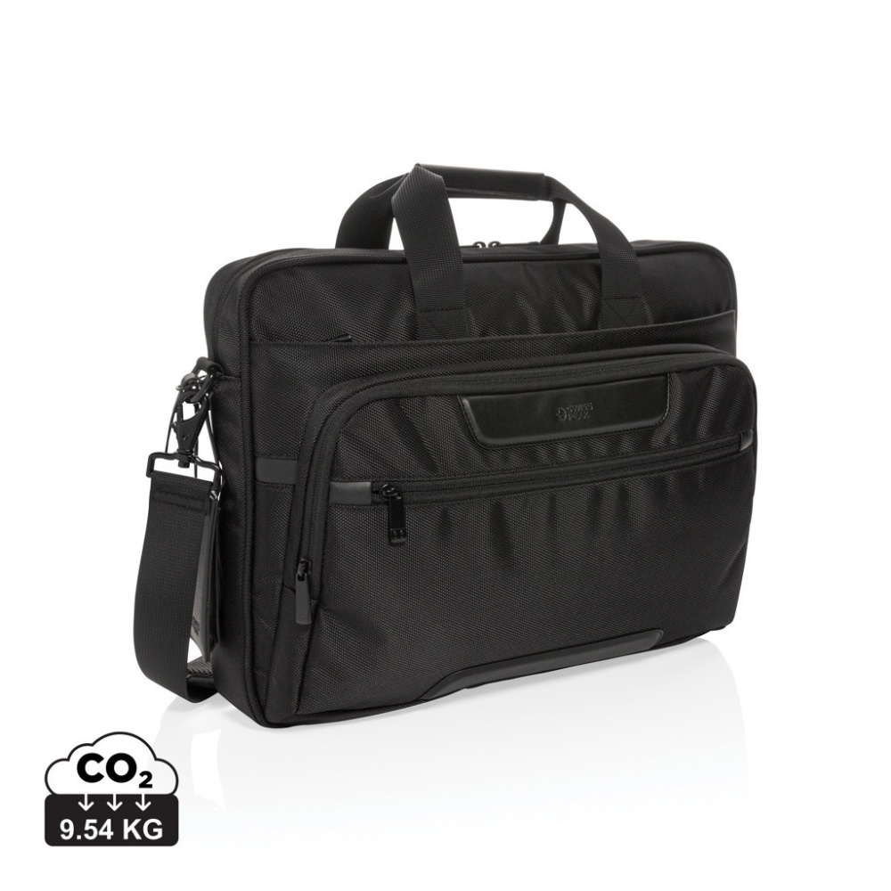 Logotrade promotional giveaway image of: Swiss Peak RPET Voyager RFID 15.6" laptop bag