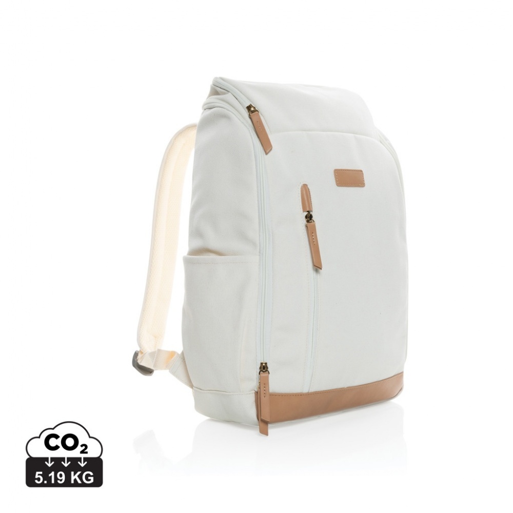 Logo trade promotional items picture of: Impact AWARE™ 16 oz. recycled canvas 15" laptop backpack