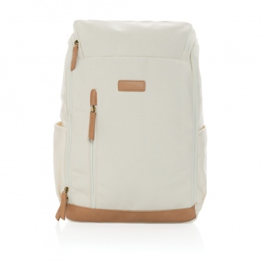 Logo trade advertising products image of: Impact AWARE™ 16 oz. recycled canvas 15" laptop backpack