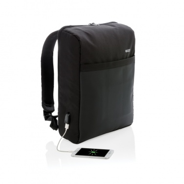 Logotrade promotional item image of: Swiss Peak 15" anti-theft RFID & USB backpack PVC free