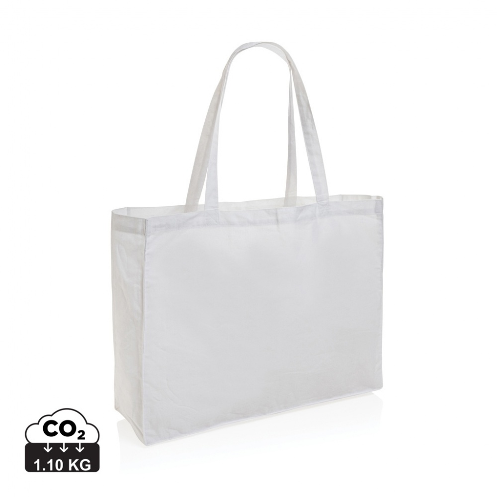 Logo trade business gift photo of: Impact AWARE™ Recycled cotton shopper 145g