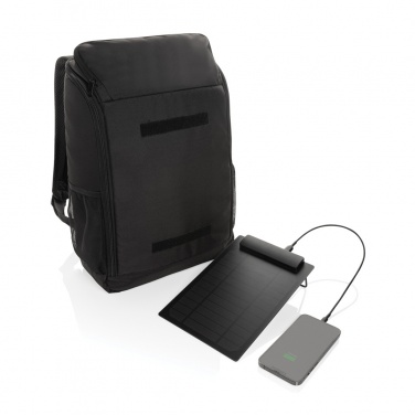 Logotrade corporate gift image of: Pedro AWARE™ RPET deluxe backpack with 5W solar panel