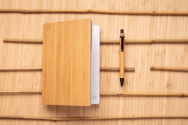 Logotrade promotional merchandise picture of: A5 Bamboo notebook & pen set