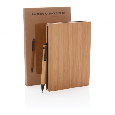 Logotrade corporate gifts photo of: A5 Bamboo notebook & pen set