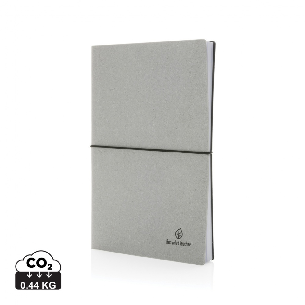 Logo trade promotional merchandise image of: A5 recycled leather notebook