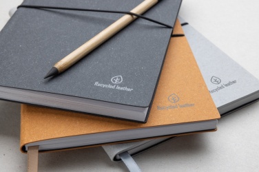 Logo trade promotional product photo of: A5 recycled leather notebook