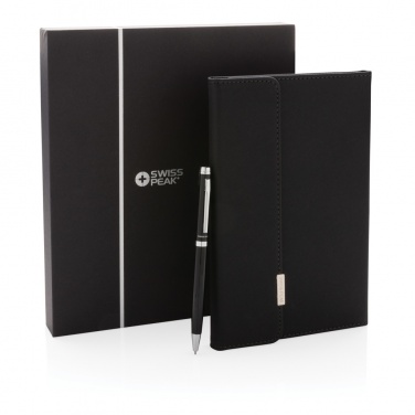 Logo trade promotional items image of: Swiss Peak deluxe A5 notebook and pen set