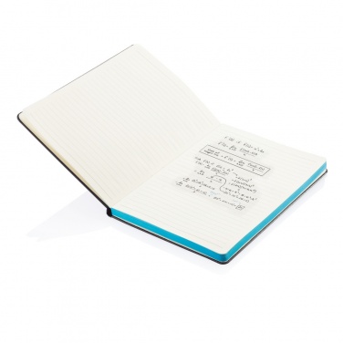 Logotrade promotional merchandise photo of: Deluxe hardcover A5 notebook with coloured side