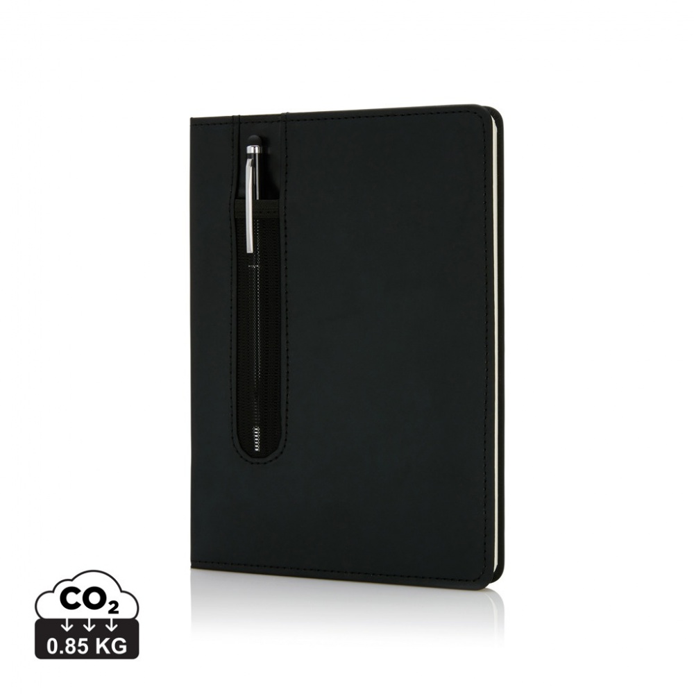 Logo trade promotional products picture of: Standard hardcover PU A5 notebook with stylus pen