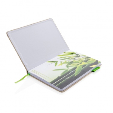 Logo trade promotional giveaway photo of: A5 jute notebook