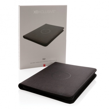 Logotrade promotional giveaways photo of: Air 5W wireless charging portfolio A4 w/ 5000 mAh powerbank