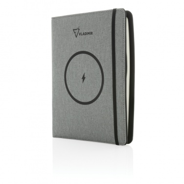 Logotrade promotional merchandise photo of: Air 5W wireless charging notebook with 5000mAh powerbank