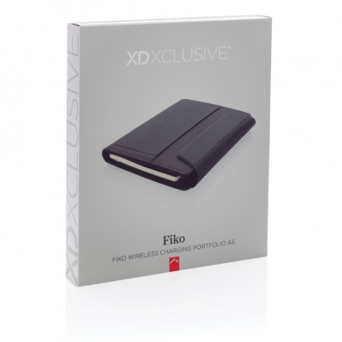 Logo trade promotional giveaway photo of: Fiko wireless charging A5 portfolio with powerbank