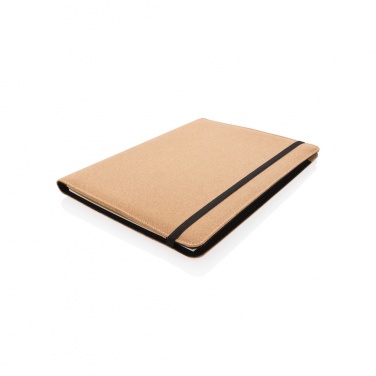 Logo trade promotional products image of: Deluxe cork portfolio A4 with pen