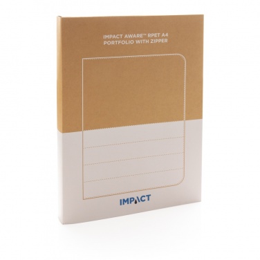 Logo trade promotional gift photo of: Impact AWARE™ RPET A4 portfolio with zipper