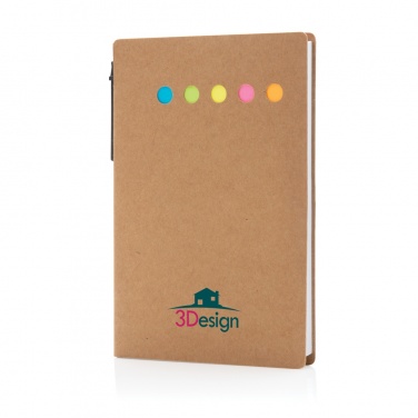 Logotrade advertising product image of: Kraft sticky notes A6 booklet with pen