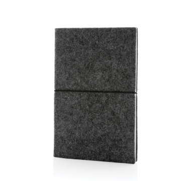 Logo trade promotional products image of: GRS certified recycled felt A5 softcover notebook