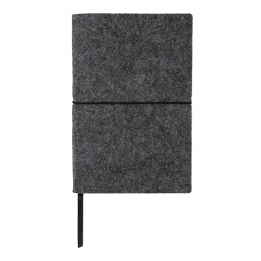Logo trade promotional merchandise picture of: GRS certified recycled felt A5 softcover notebook